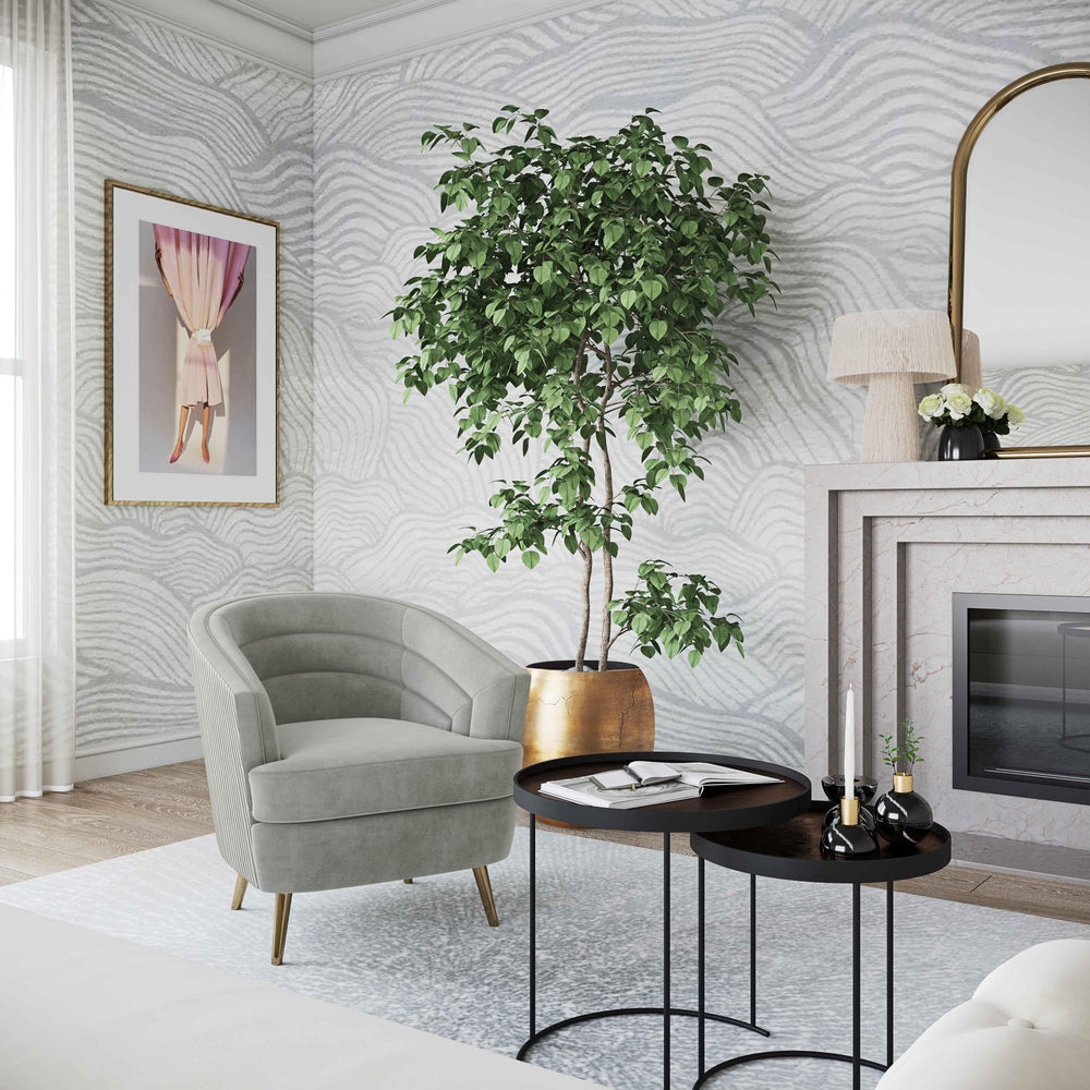 American Home Furniture | TOV Furniture - Jules Light Grey Velvet Accent Chair