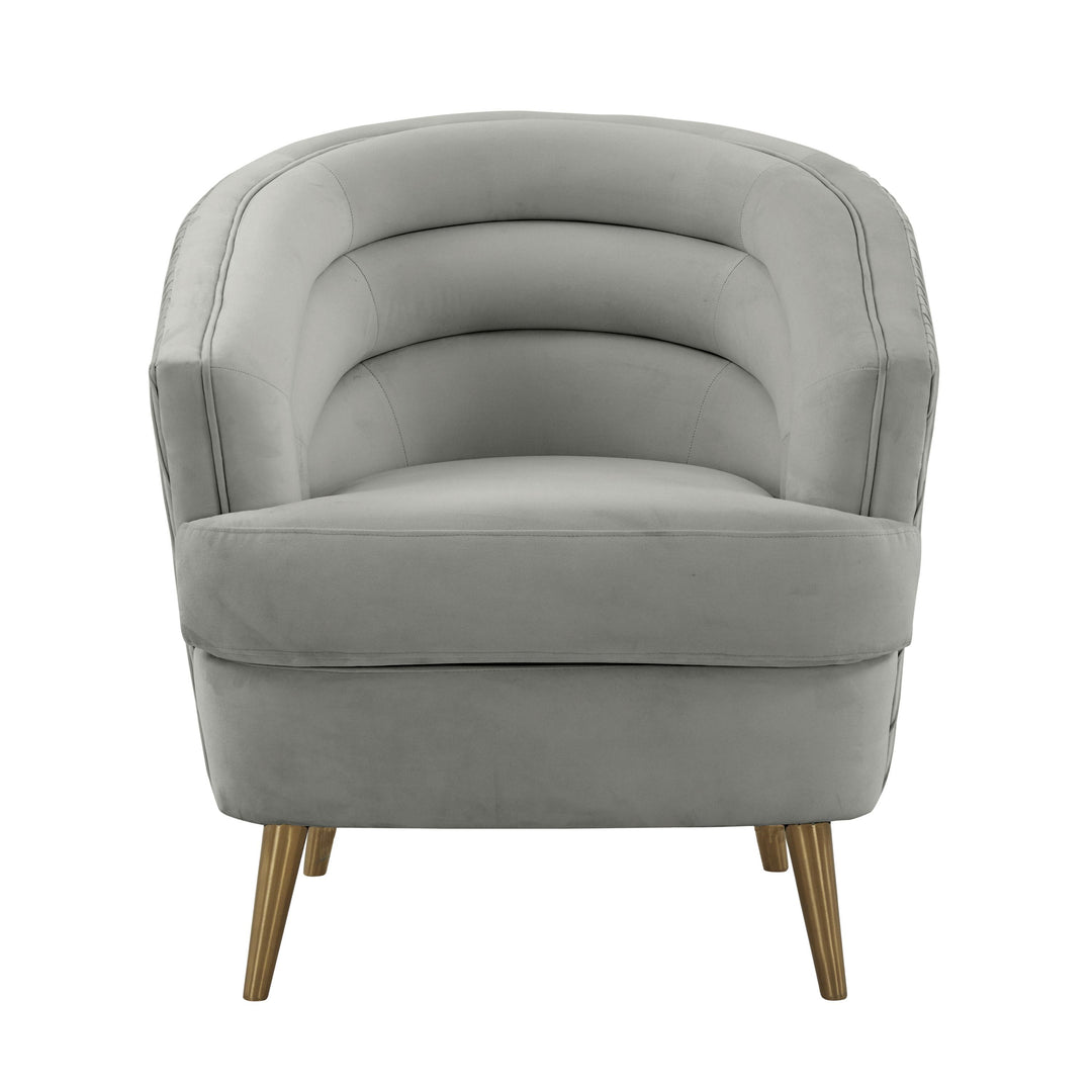 American Home Furniture | TOV Furniture - Jules Light Grey Velvet Accent Chair