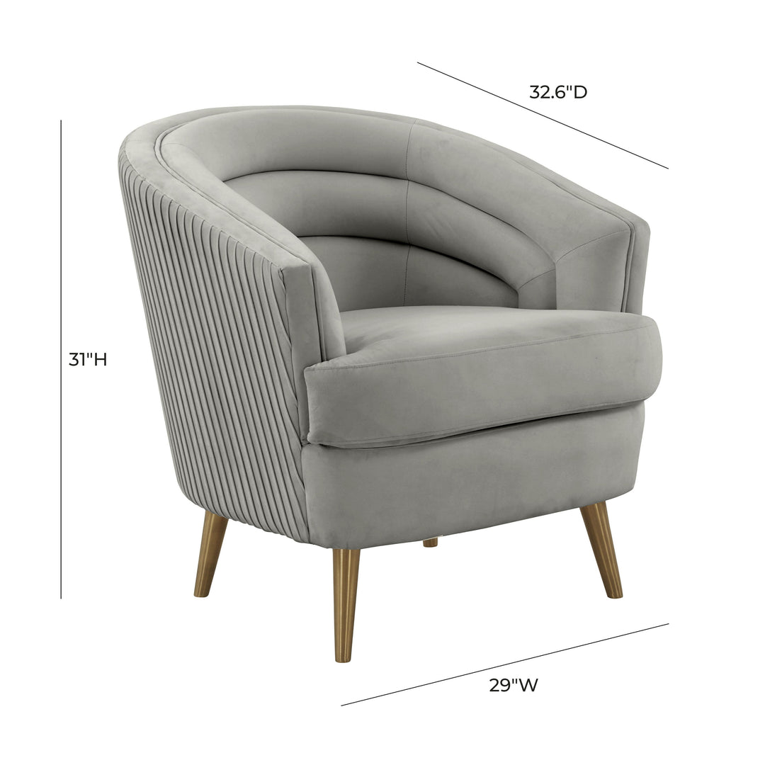 American Home Furniture | TOV Furniture - Jules Light Grey Velvet Accent Chair