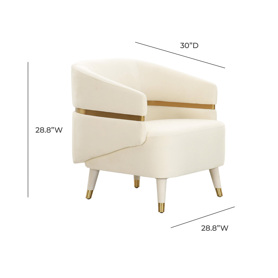 American Home Furniture | TOV Furniture - Ayla Cream Velvet Accent Chair
