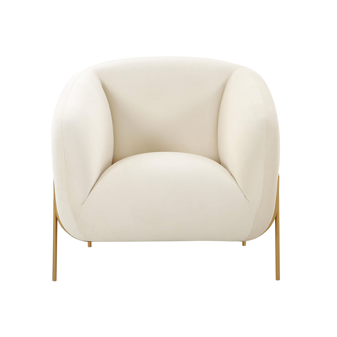 American Home Furniture | TOV Furniture - Kandra Cream Velvet Accent Chair
