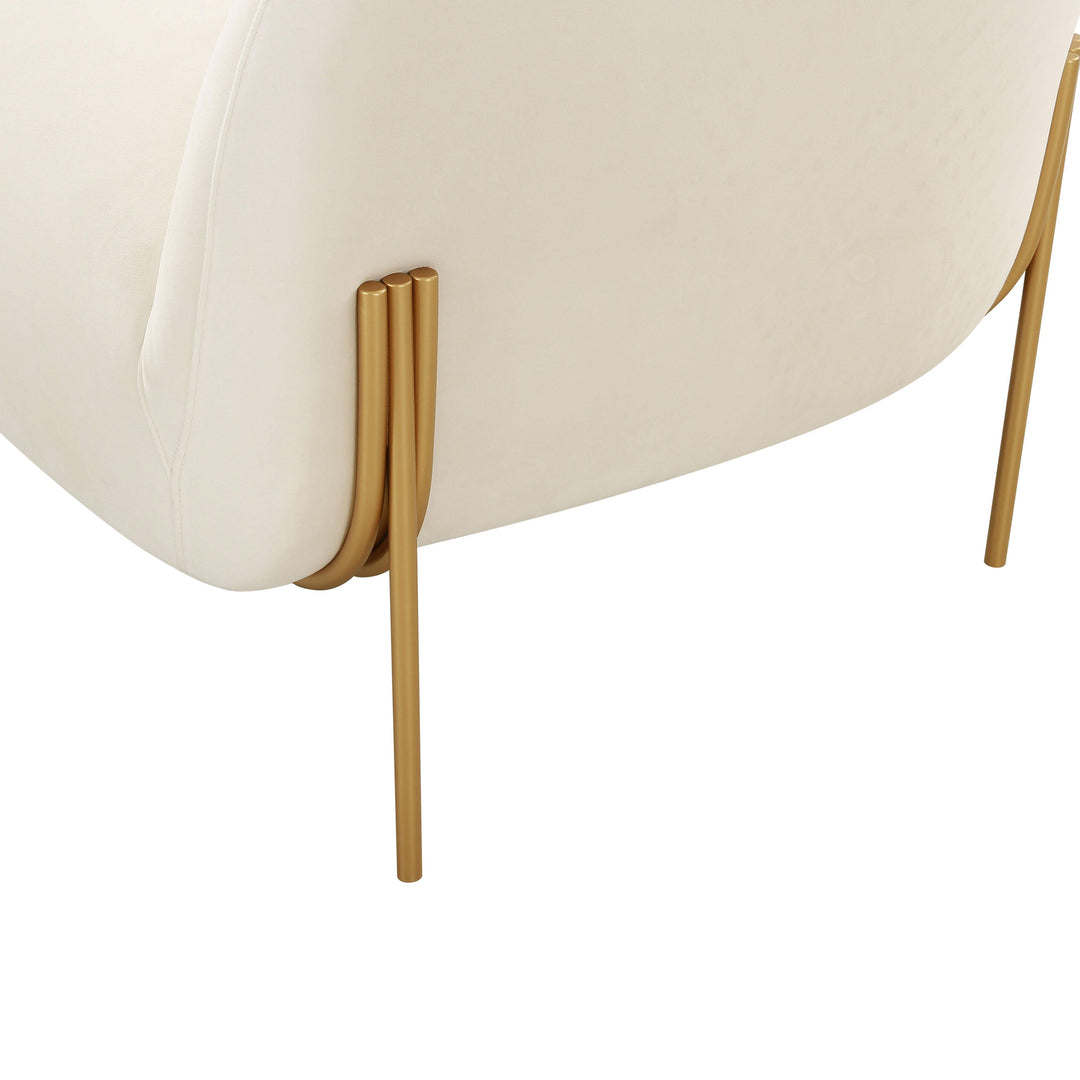 American Home Furniture | TOV Furniture - Kandra Cream Velvet Accent Chair