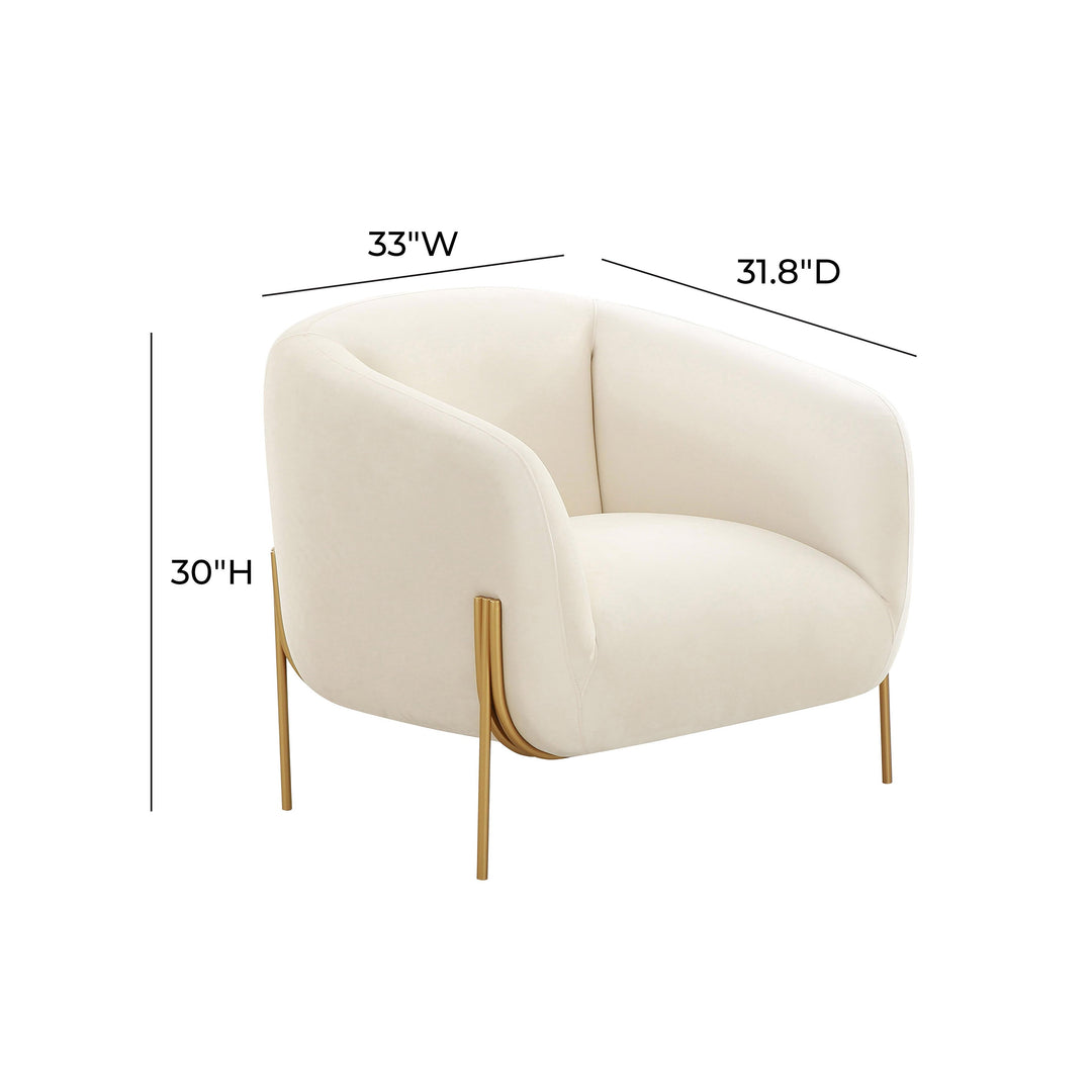 American Home Furniture | TOV Furniture - Kandra Cream Velvet Accent Chair
