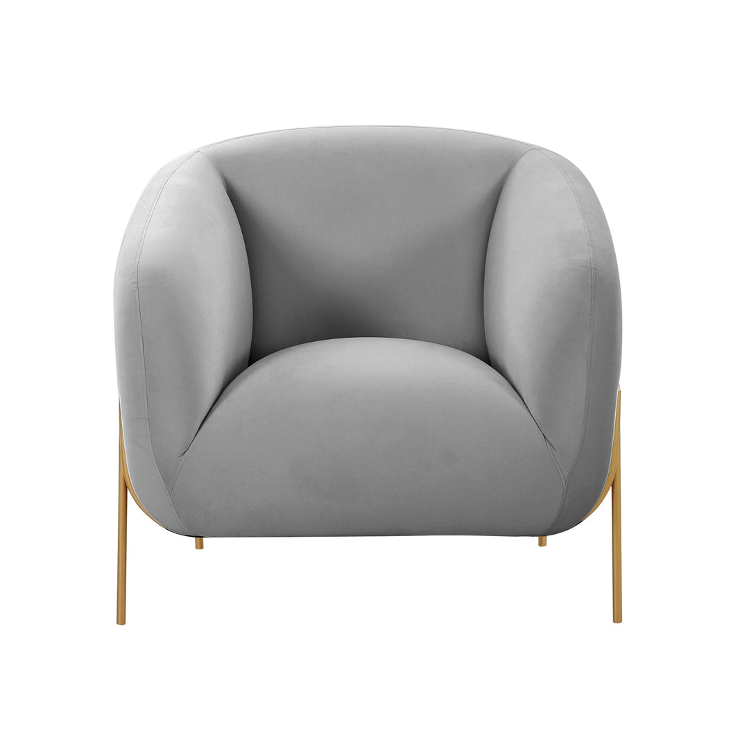 American Home Furniture | TOV Furniture - Kandra Grey Velvet Accent Chair