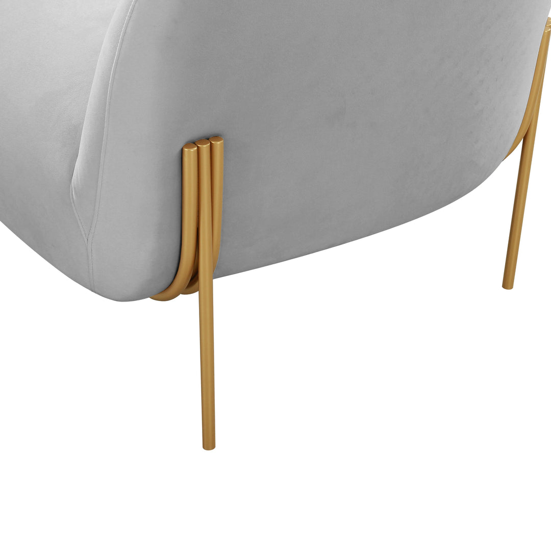 American Home Furniture | TOV Furniture - Kandra Grey Velvet Accent Chair