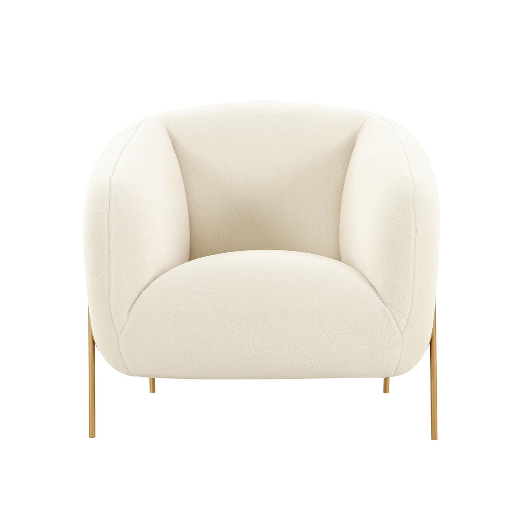TOV Furniture Kandra Cream Shearling Accent Chair ACCENT + LOUNGE CHAIRS