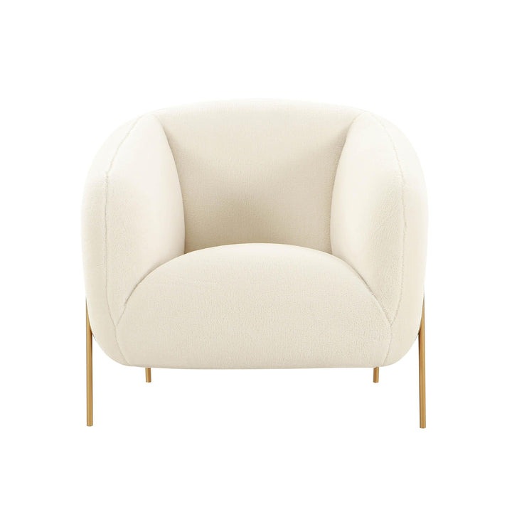 TOV Furniture Kandra Cream Shearling Accent Chair ACCENT + LOUNGE CHAIRS