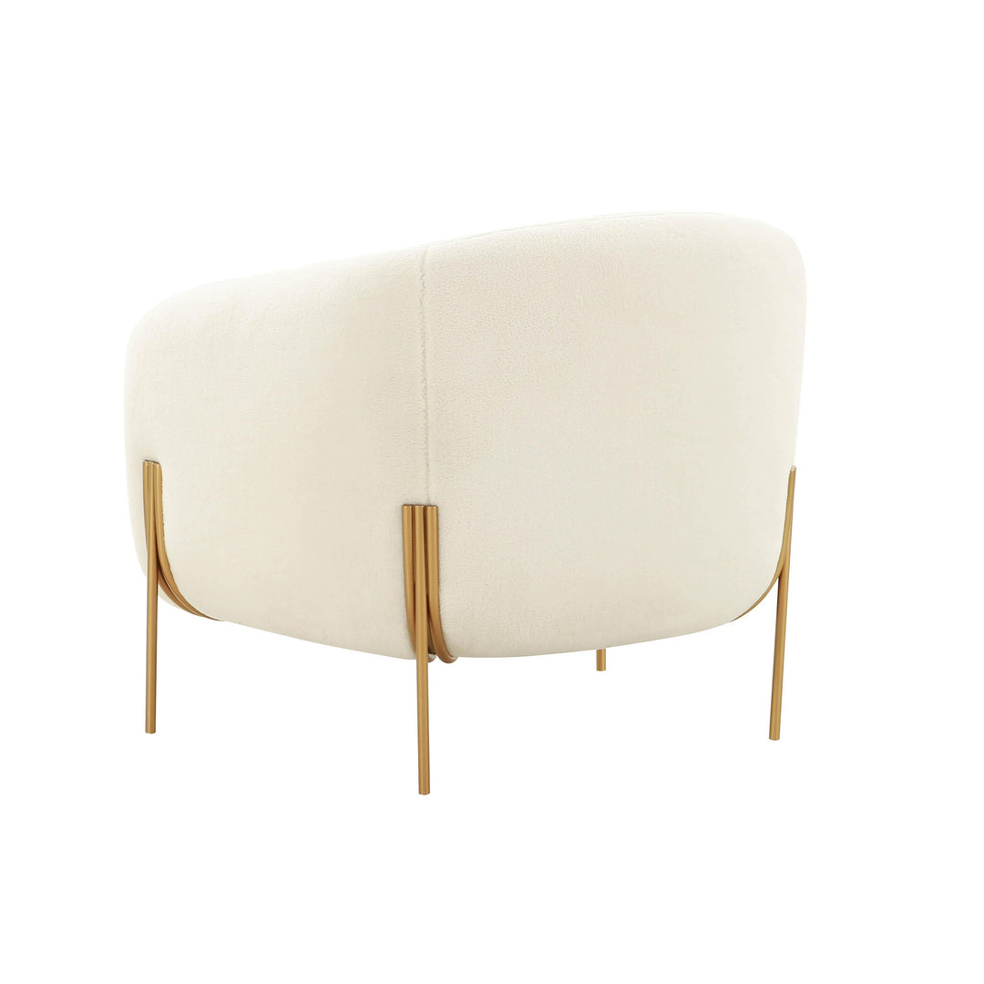 American Home Furniture | TOV Furniture - Kandra Cream Shearling Accent Chair