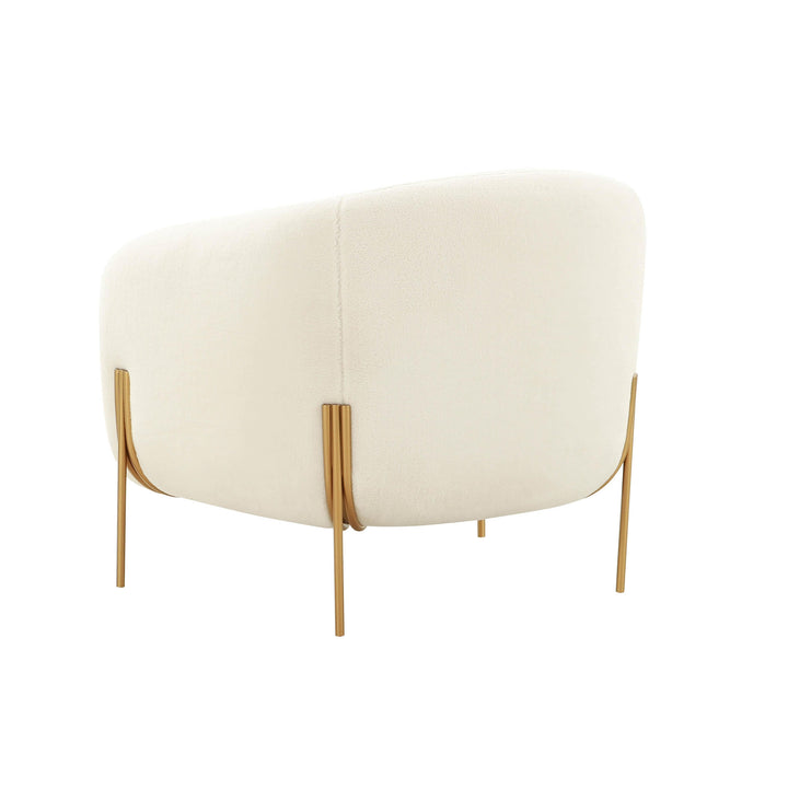 TOV Furniture Kandra Cream Shearling Accent Chair ACCENT + LOUNGE CHAIRS