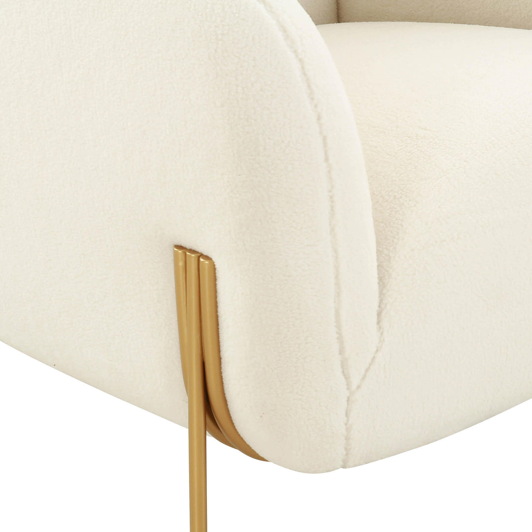 American Home Furniture | TOV Furniture - Kandra Cream Shearling Accent Chair