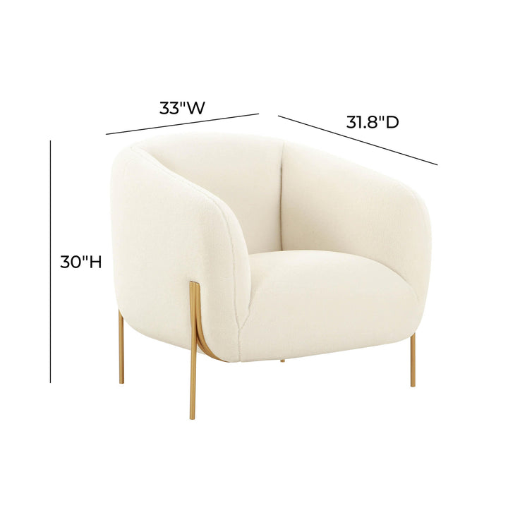 American Home Furniture | TOV Furniture - Kandra Cream Shearling Accent Chair