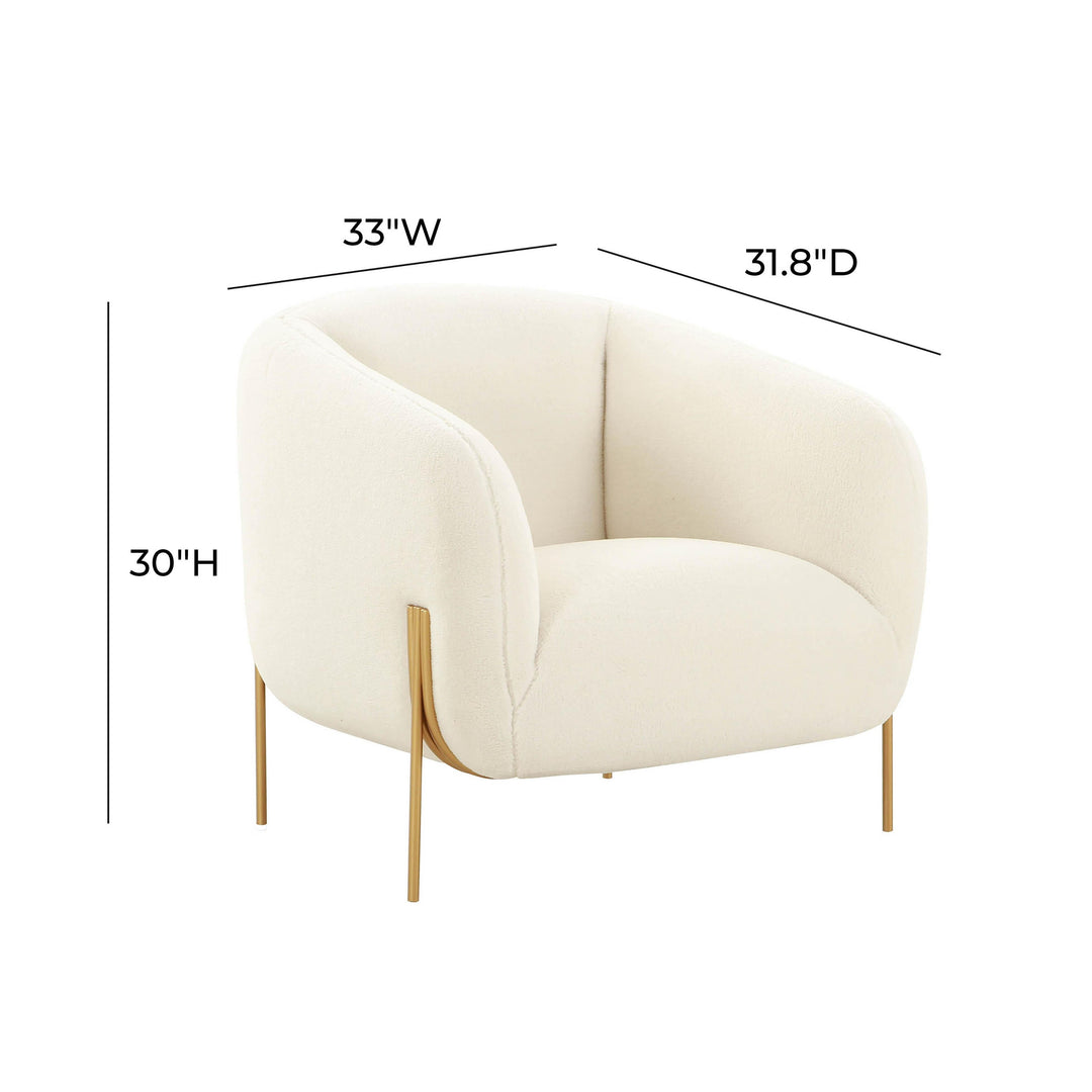 TOV Furniture Kandra Cream Shearling Accent Chair ACCENT + LOUNGE CHAIRS