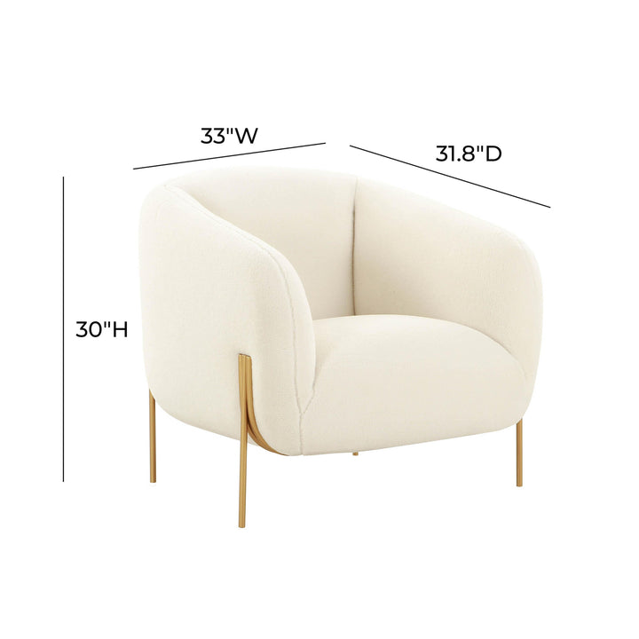 TOV Furniture Kandra Cream Shearling Accent Chair ACCENT + LOUNGE CHAIRS