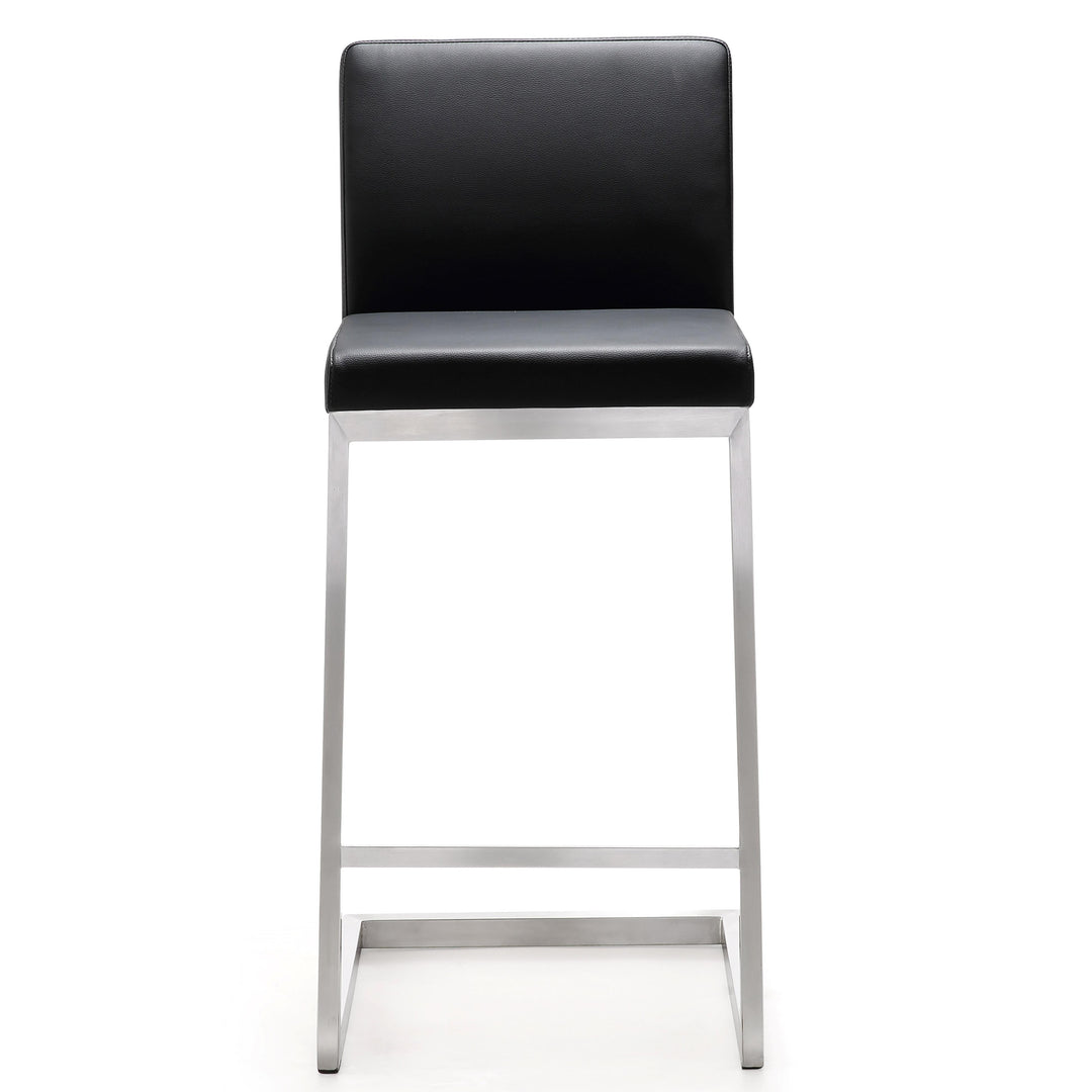 American Home Furniture | TOV Furniture - Parma Black Stainless Steel Counter Stool - Set of 2