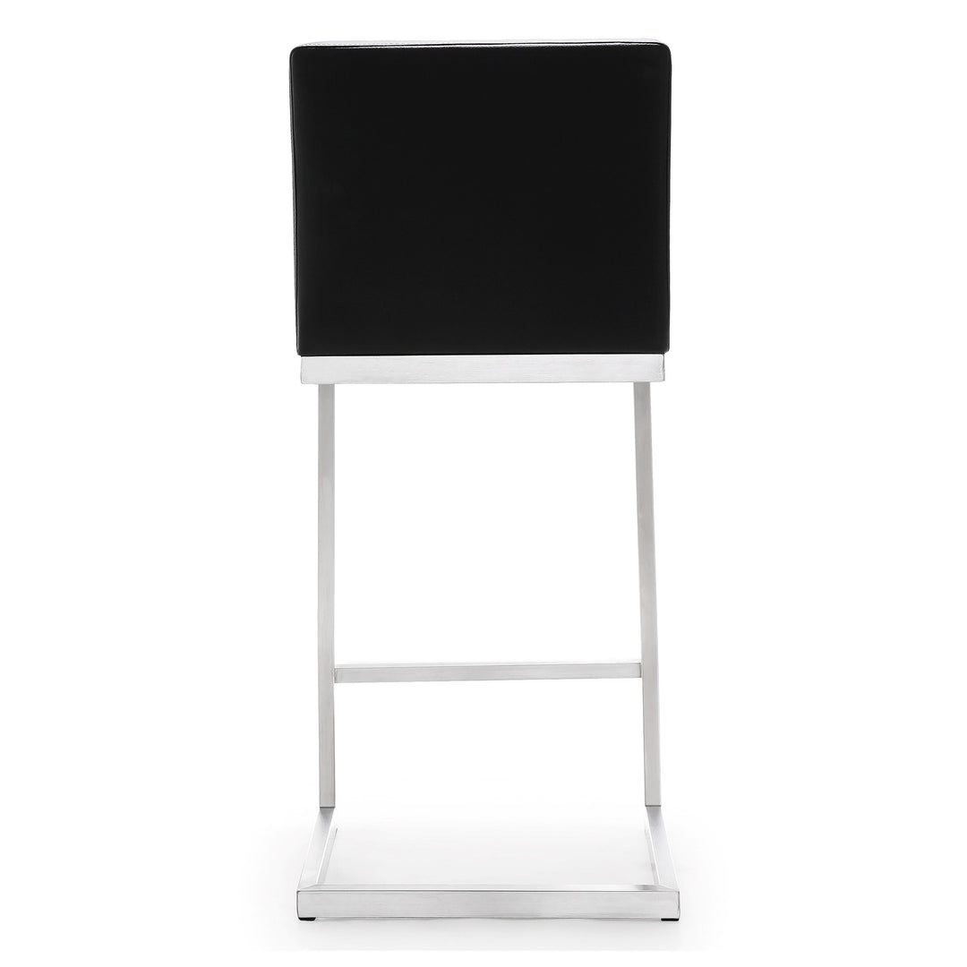 TOV Furniture Parma Black Stainless Steel Counter Stool - Set of 2 OTTOMANS, POUFS, + STOOLS