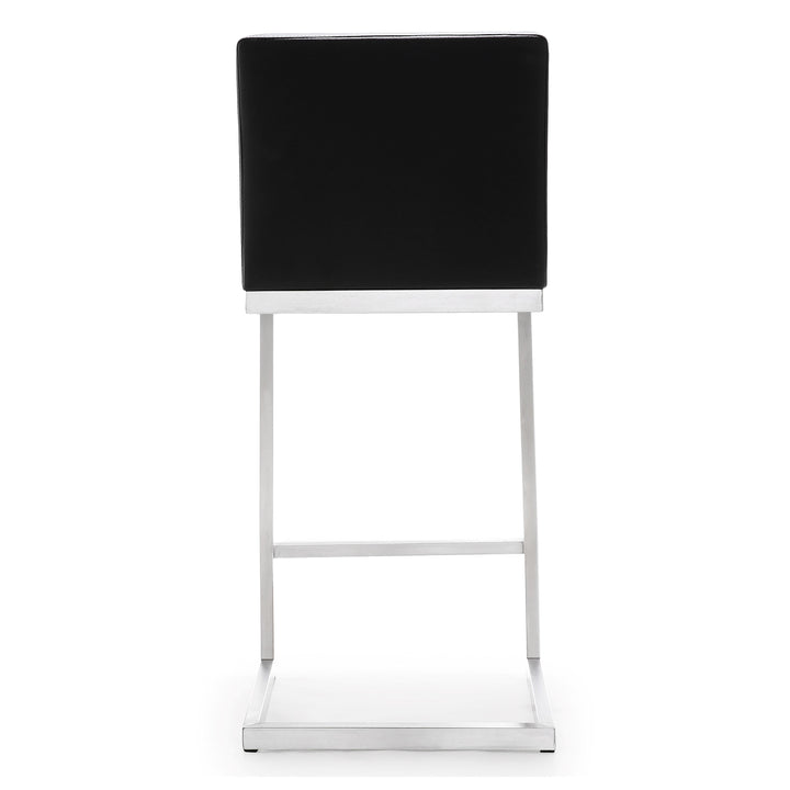 TOV Furniture Parma Black Stainless Steel Counter Stool - Set of 2 OTTOMANS, POUFS, + STOOLS