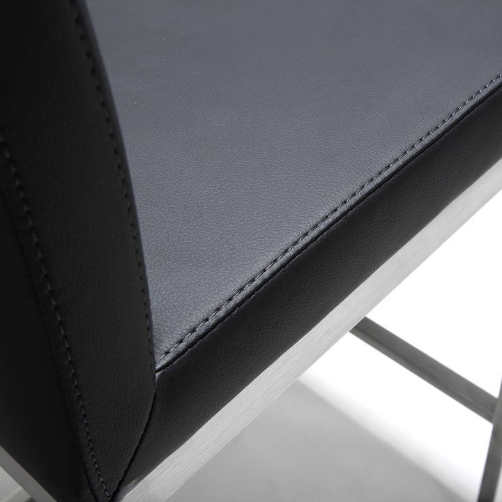 TOV Furniture Parma Black Stainless Steel Counter Stool - Set of 2 OTTOMANS, POUFS, + STOOLS