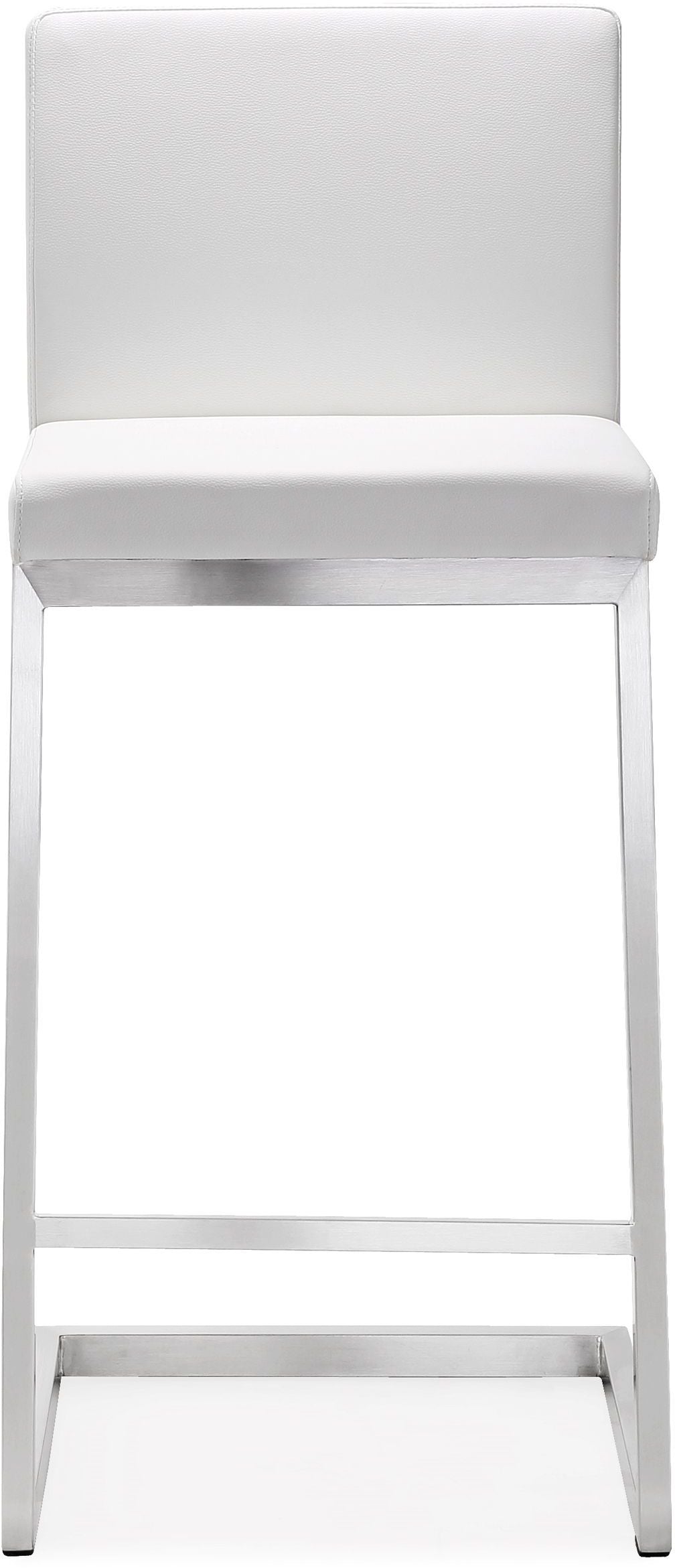 American Home Furniture | TOV Furniture - Parma White Stainless Steel Counter Stool - Set of 2