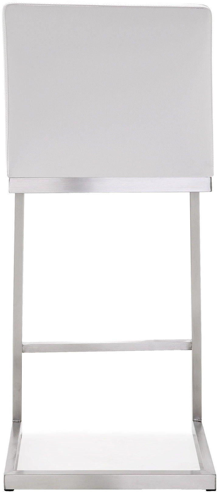 American Home Furniture | TOV Furniture - Parma White Stainless Steel Counter Stool - Set of 2