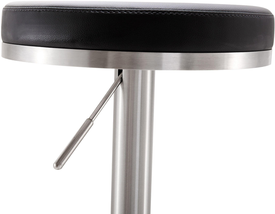 American Home Furniture | TOV Furniture - Fano Black Stainless Steel Adjustable Barstool