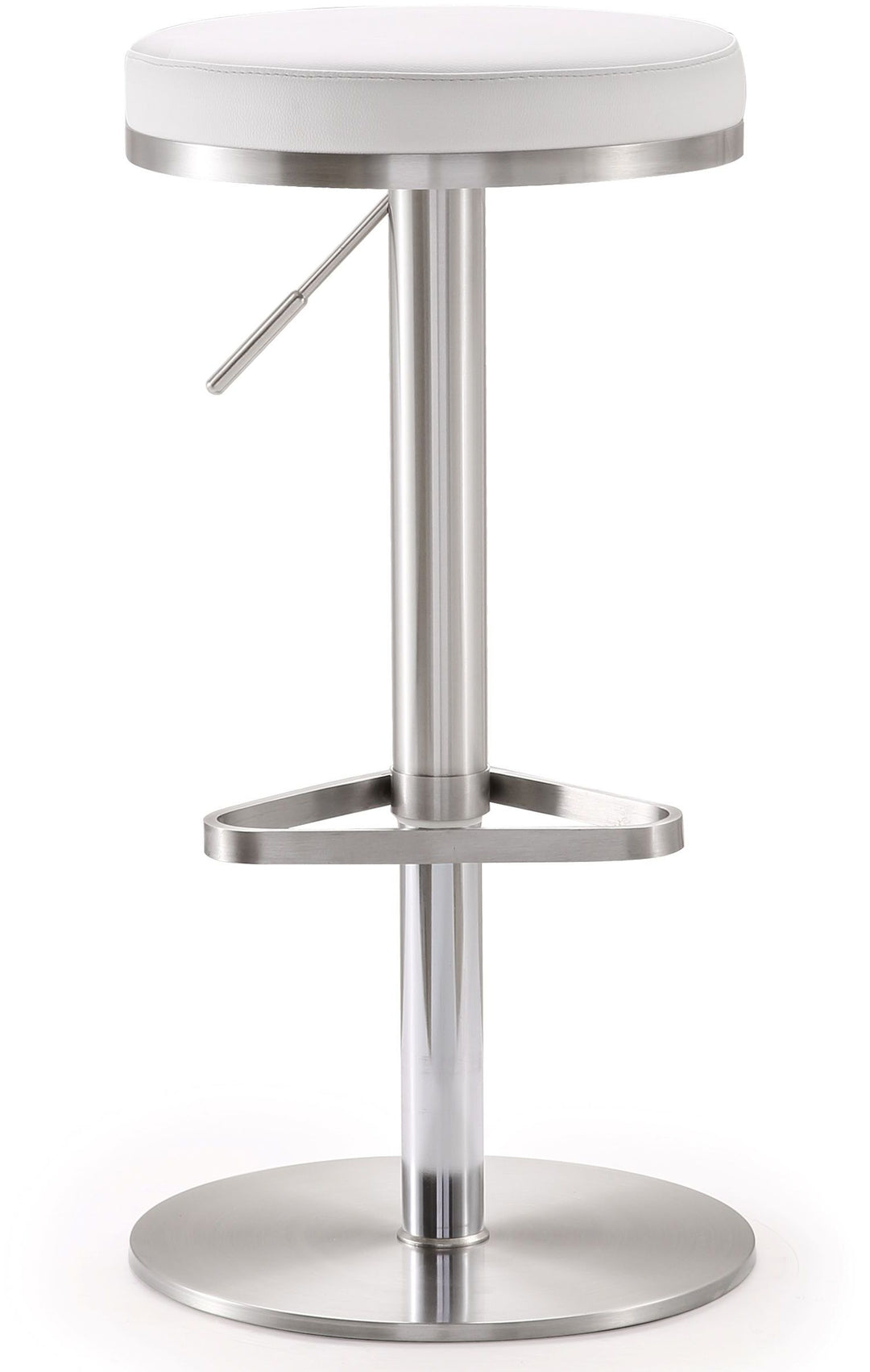 American Home Furniture | TOV Furniture - Fano White Stainless Steel Adjustable Barstool