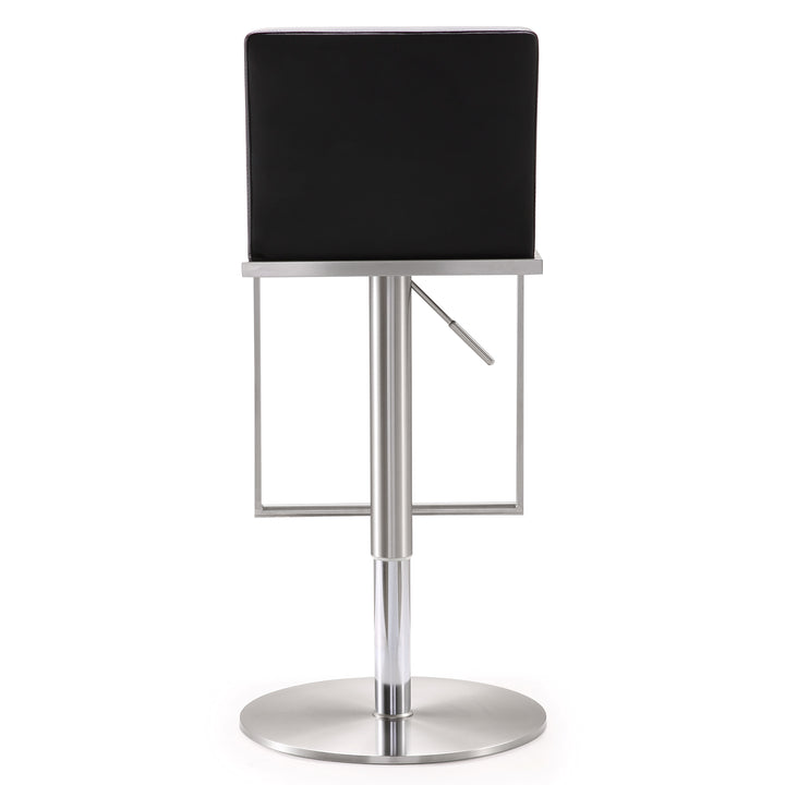 American Home Furniture | TOV Furniture - Amalfi Black Vegan Leather Adjustable Stool