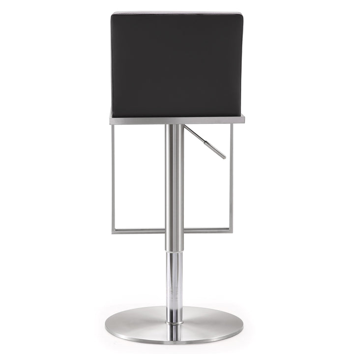 American Home Furniture | TOV Furniture - Amalfi Grey Vegan Leather Adjustable Stool