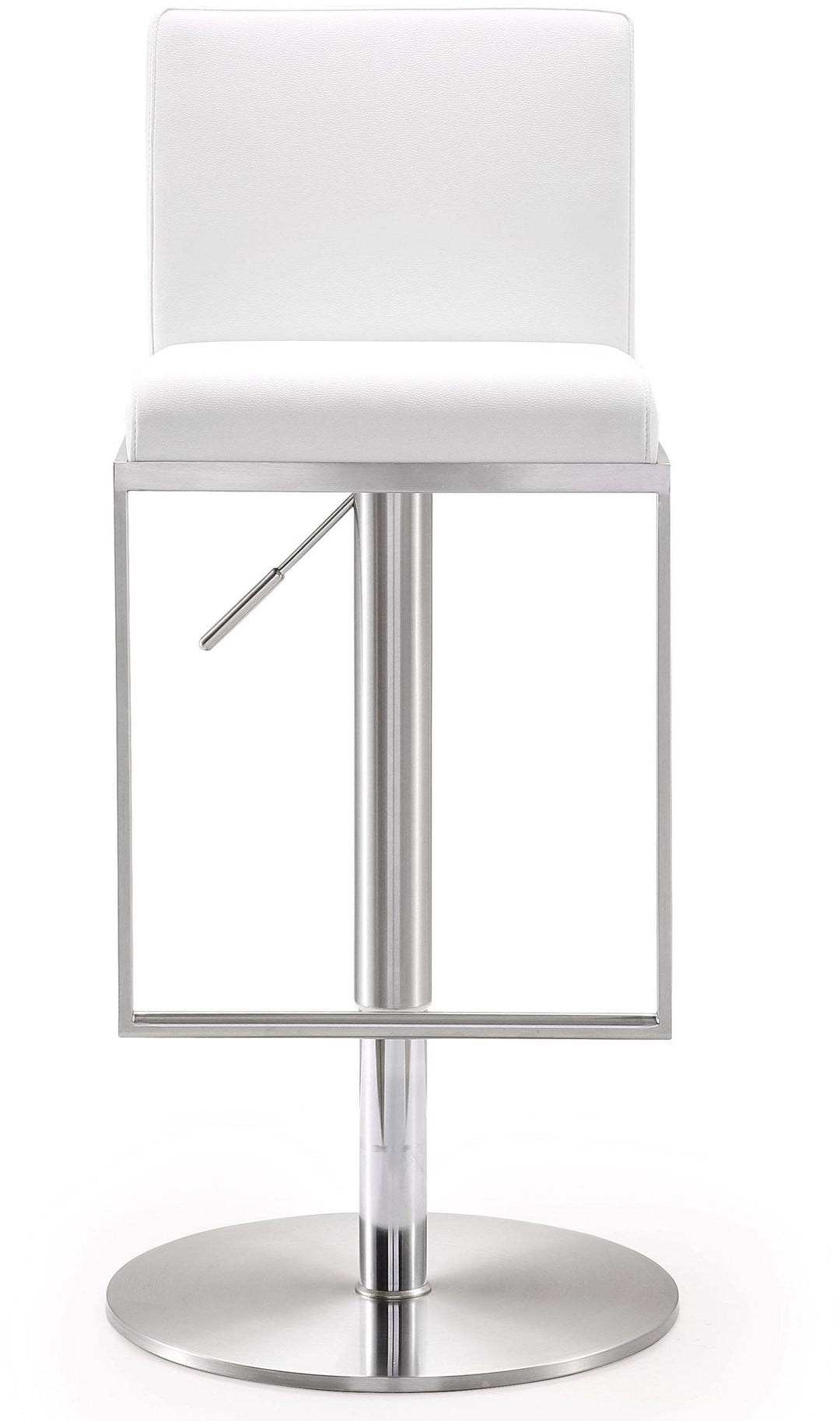 TOV Furniture Amalfi White Vegan Leather Adjustable Stool OTTOMANS, POUFS, + STOOLS