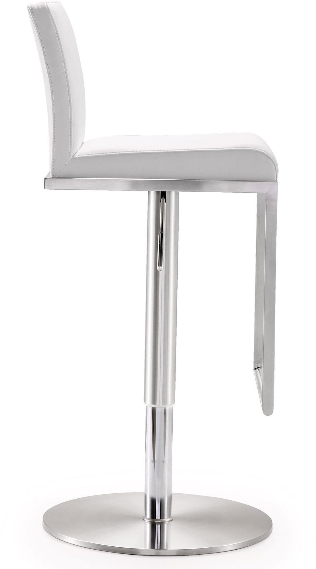 TOV Furniture Amalfi White Vegan Leather Adjustable Stool OTTOMANS, POUFS, + STOOLS