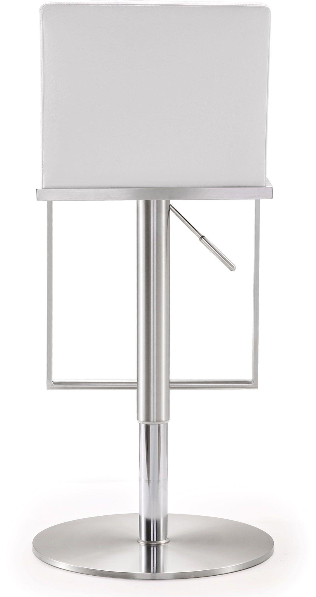 TOV Furniture Amalfi White Vegan Leather Adjustable Stool OTTOMANS, POUFS, + STOOLS