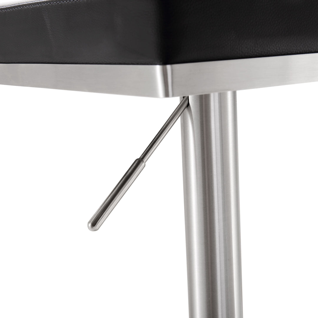 American Home Furniture | TOV Furniture - Bari Black Stainless Steel Adjustable Barstool