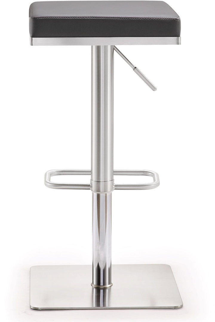 American Home Furniture | TOV Furniture - Bari Grey Stainless Steel Adjustable Barstool