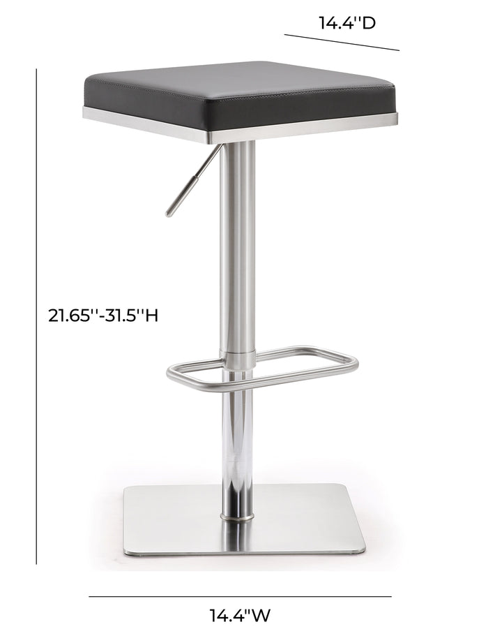 American Home Furniture | TOV Furniture - Bari Grey Stainless Steel Adjustable Barstool