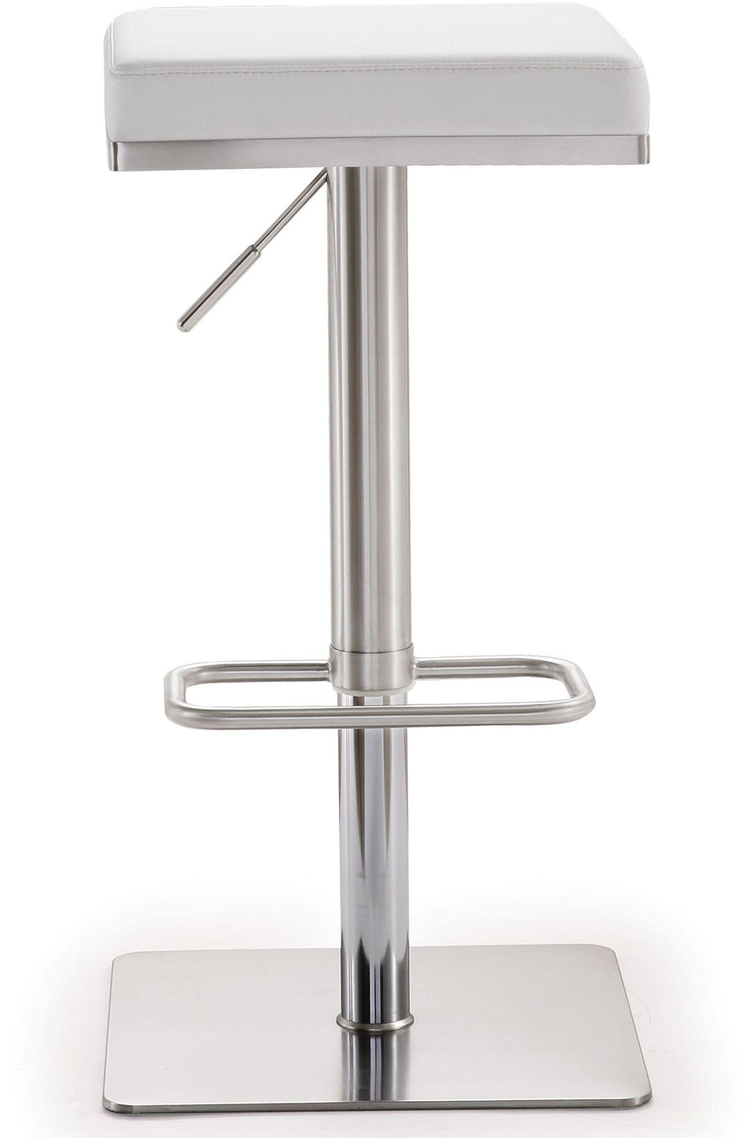 American Home Furniture | TOV Furniture - Bari White Stainless Steel Adjustable Barstool