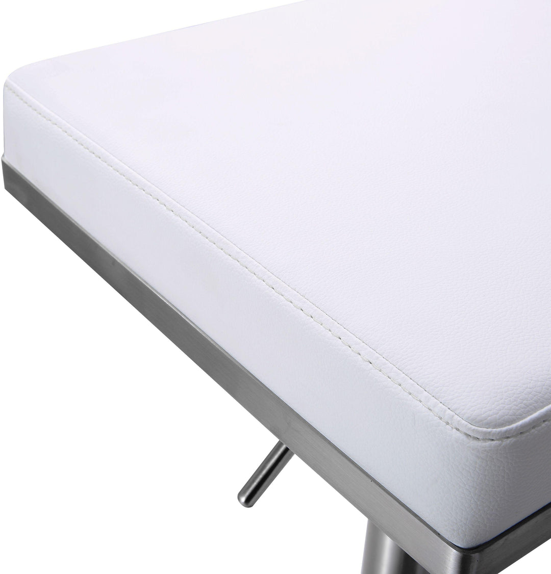 American Home Furniture | TOV Furniture - Bari White Stainless Steel Adjustable Barstool