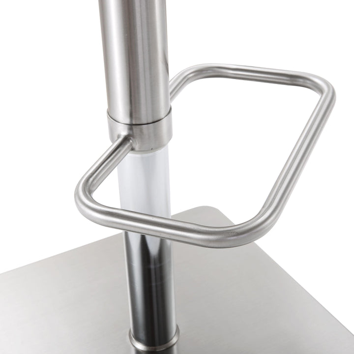 American Home Furniture | TOV Furniture - Bari White Stainless Steel Adjustable Barstool