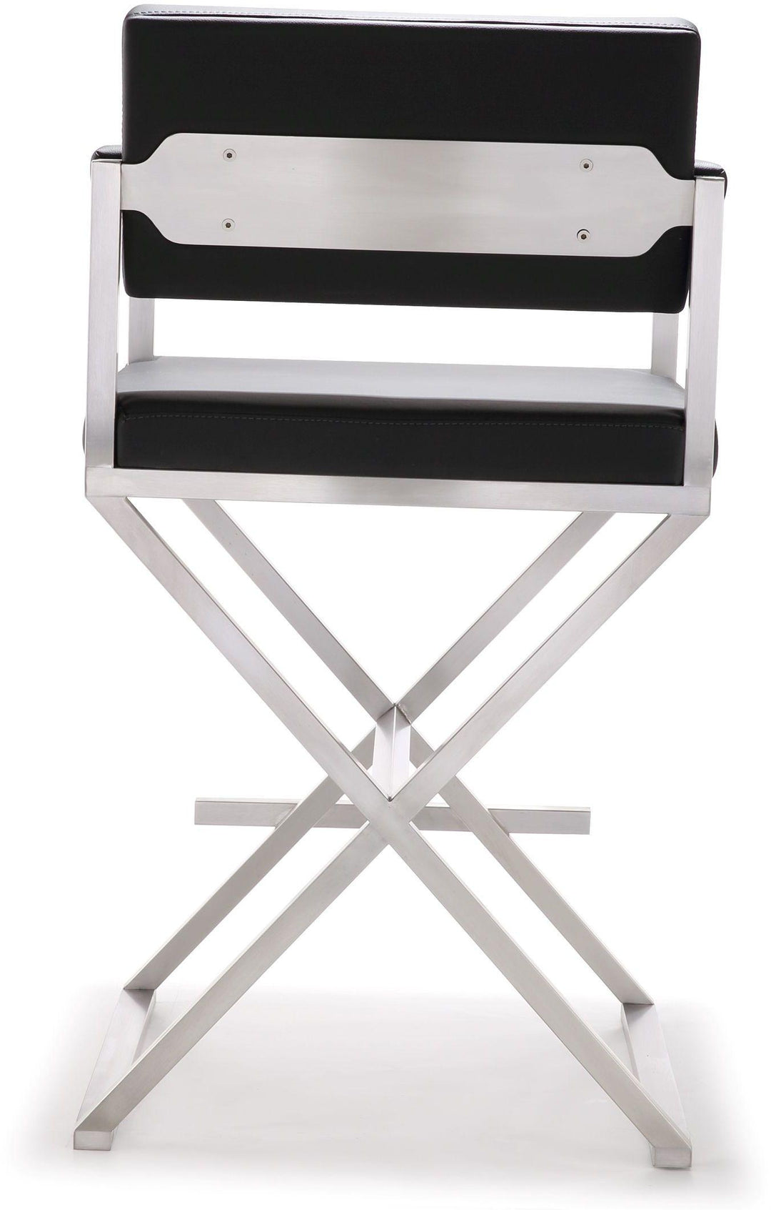 TOV Furniture Director Black Stainless Steel Counter Stool OTTOMANS, POUFS, + STOOLS
