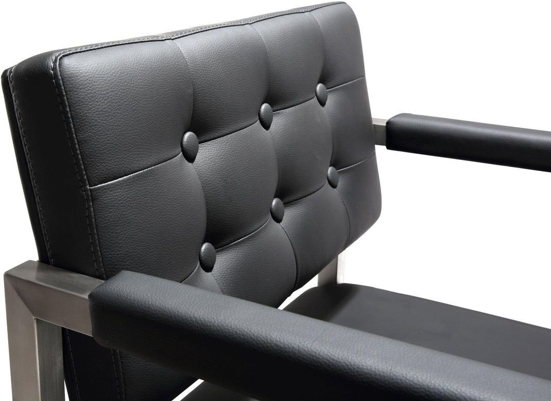 TOV Furniture Director Black Stainless Steel Counter Stool OTTOMANS, POUFS, + STOOLS