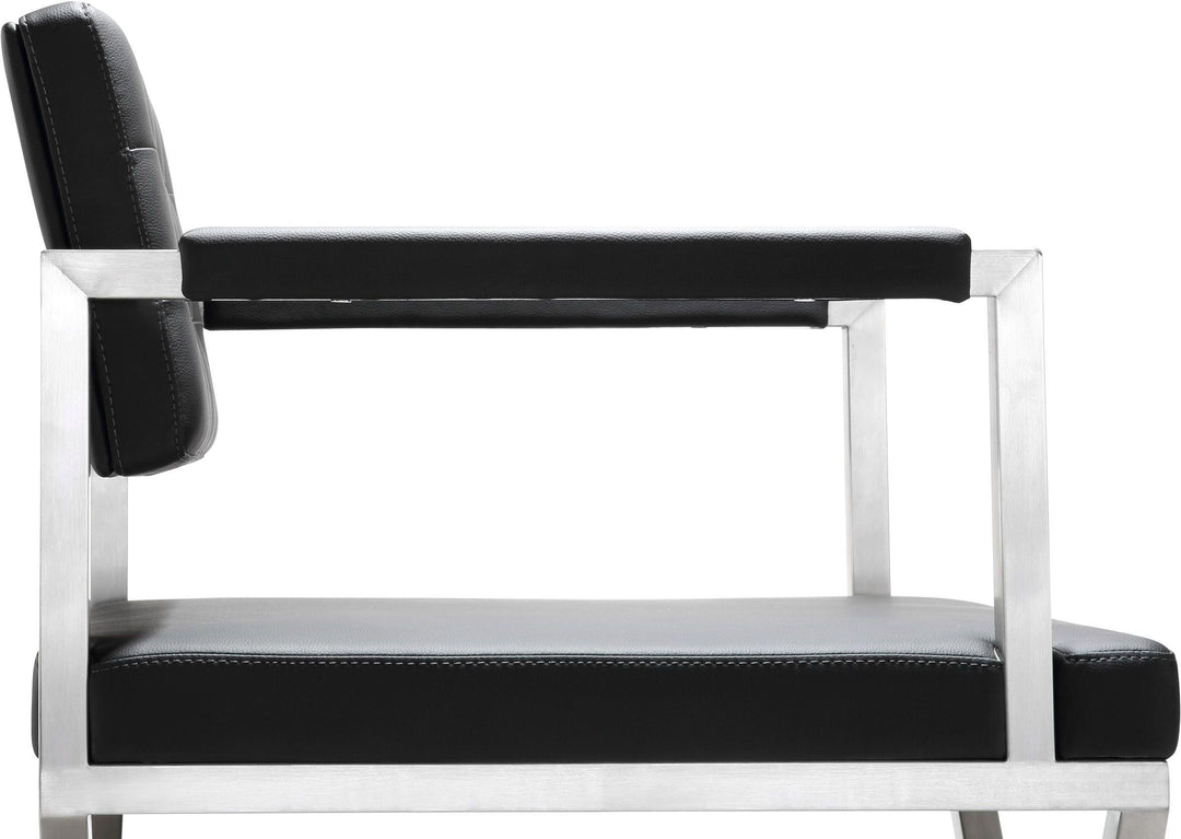 TOV Furniture Director Black Stainless Steel Counter Stool OTTOMANS, POUFS, + STOOLS