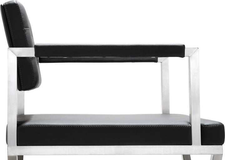 TOV Furniture Director Black Stainless Steel Counter Stool OTTOMANS, POUFS, + STOOLS