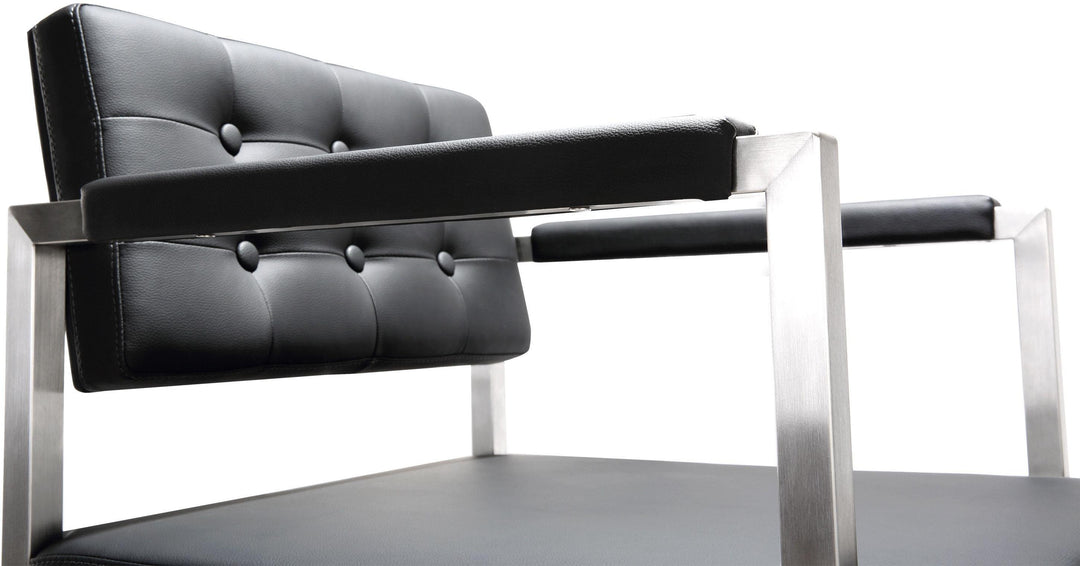 TOV Furniture Director Black Stainless Steel Counter Stool OTTOMANS, POUFS, + STOOLS