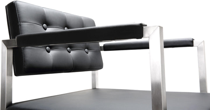TOV Furniture Director Black Stainless Steel Counter Stool OTTOMANS, POUFS, + STOOLS