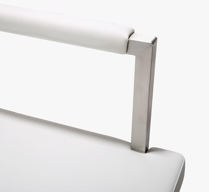TOV Furniture Director White Stainless Steel Counter Stool OTTOMANS, POUFS, + STOOLS