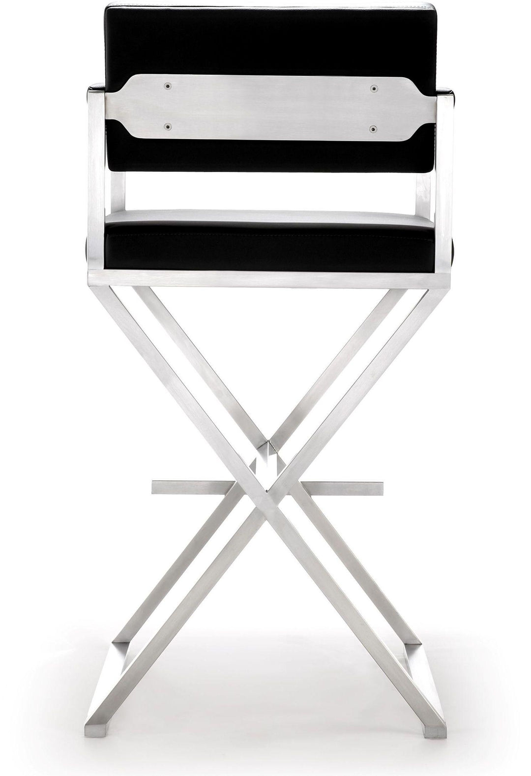 TOV Furniture Director Black Stainless Steel Barstool OTTOMANS, POUFS, + STOOLS