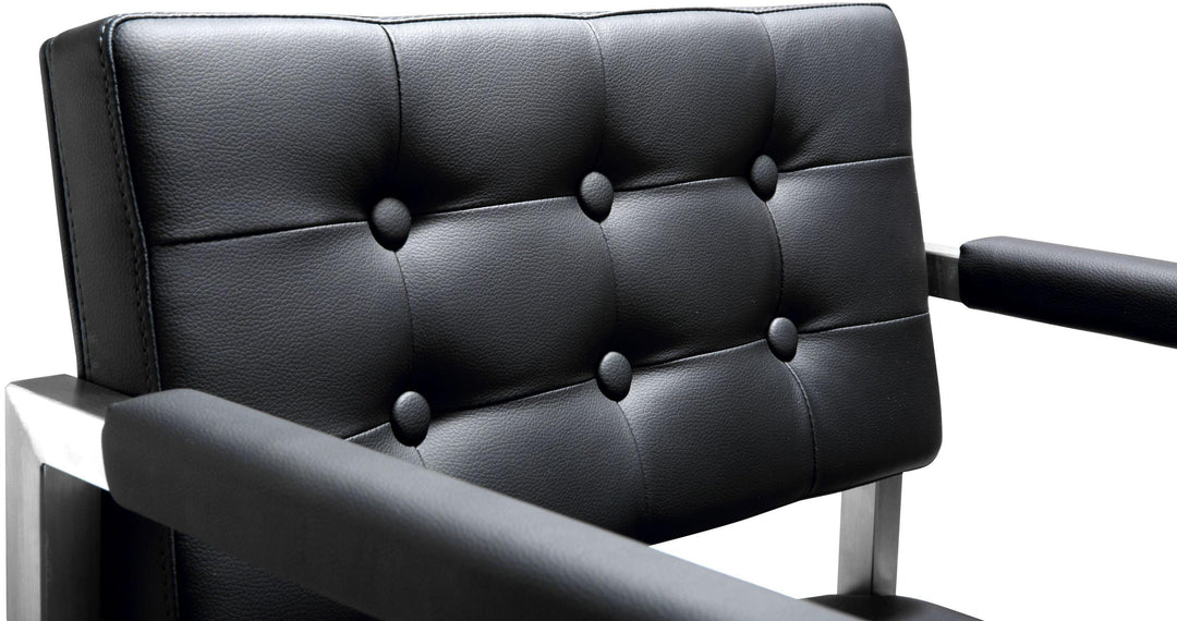 TOV Furniture Director Black Stainless Steel Barstool OTTOMANS, POUFS, + STOOLS