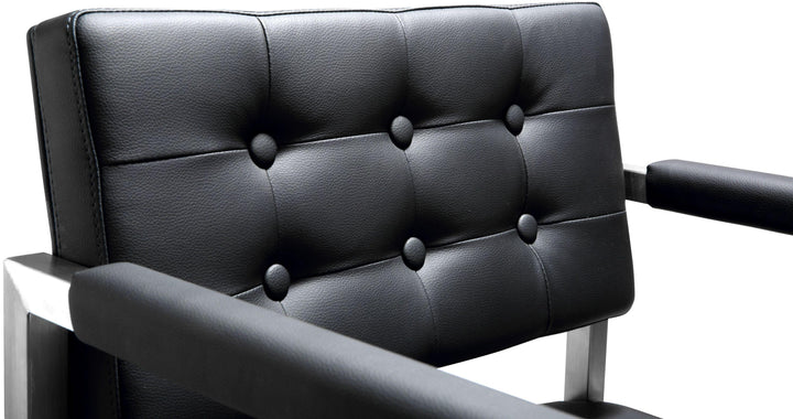 TOV Furniture Director Black Stainless Steel Barstool OTTOMANS, POUFS, + STOOLS