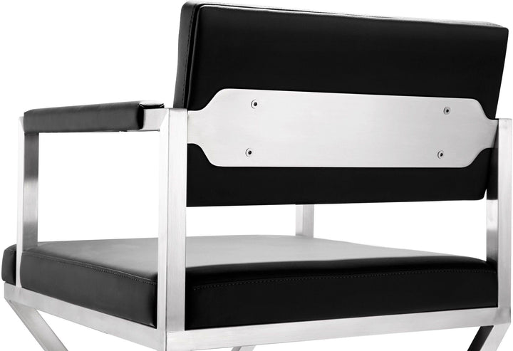 TOV Furniture Director Black Stainless Steel Barstool OTTOMANS, POUFS, + STOOLS