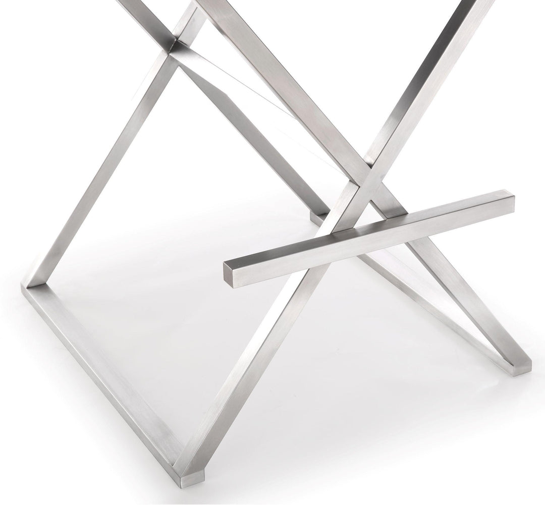 TOV Furniture Director Black Stainless Steel Barstool OTTOMANS, POUFS, + STOOLS