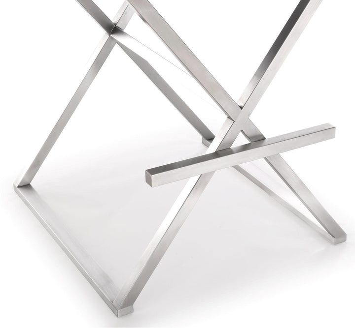 TOV Furniture Director Black Stainless Steel Barstool OTTOMANS, POUFS, + STOOLS