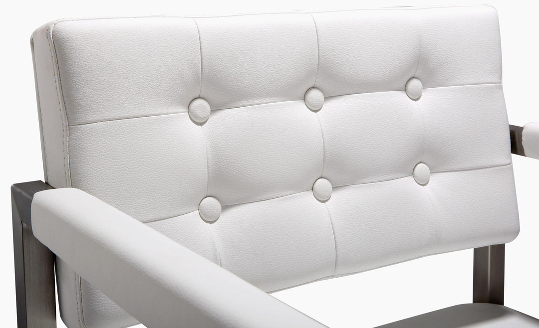 TOV Furniture Director White Stainless Steel Barstool OTTOMANS, POUFS, + STOOLS